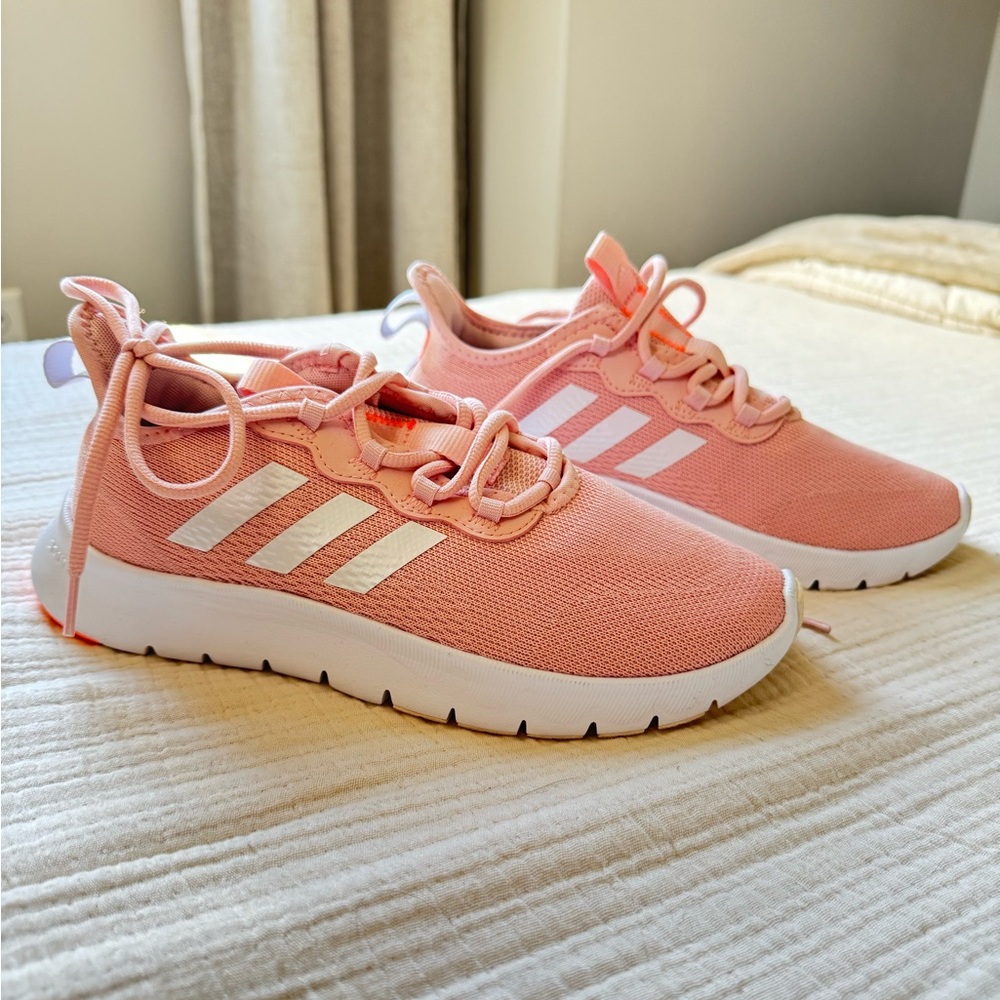 Salmon Adidas running shoes
